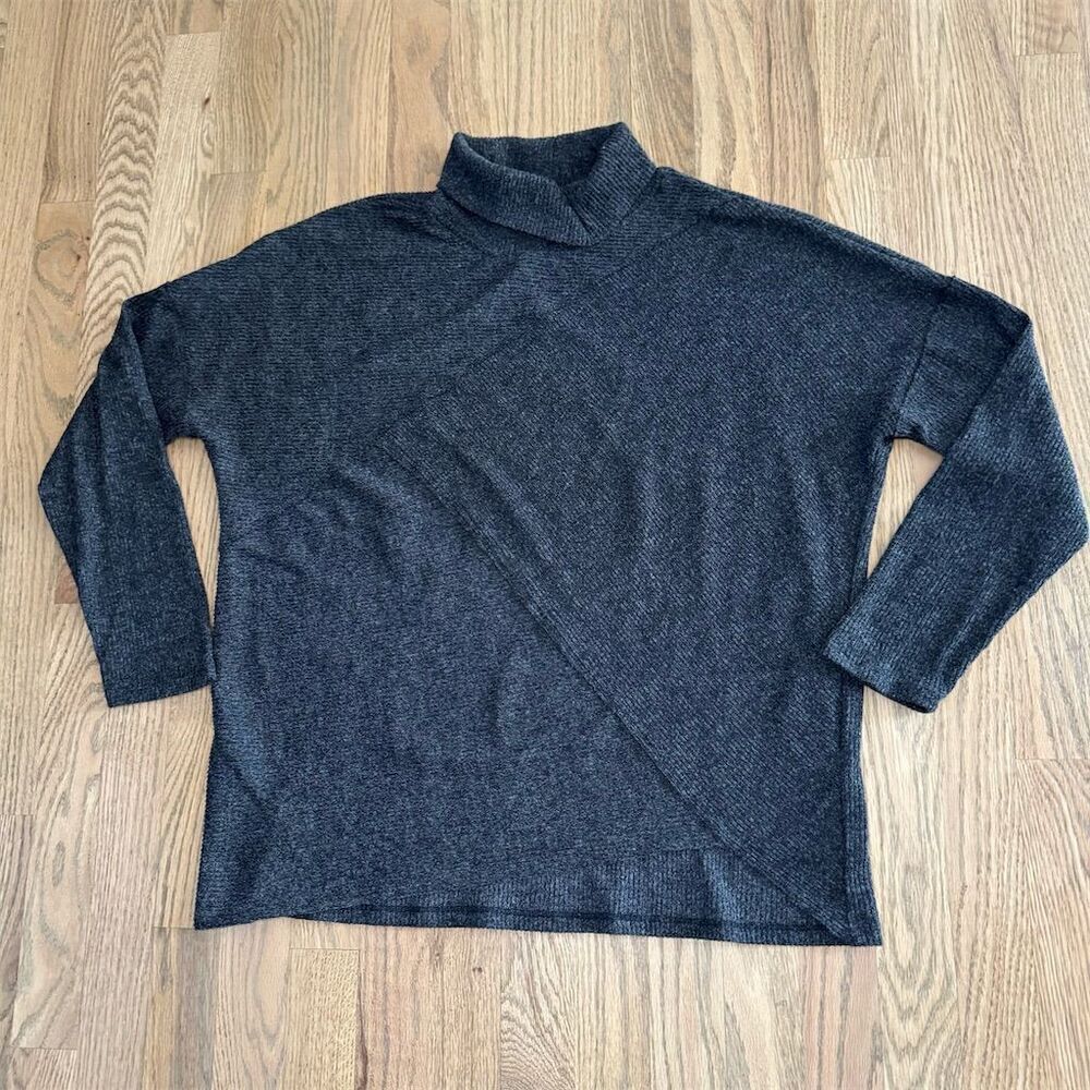 Floral & Ivy Gray Mock Neck Sweater Size Large Casual